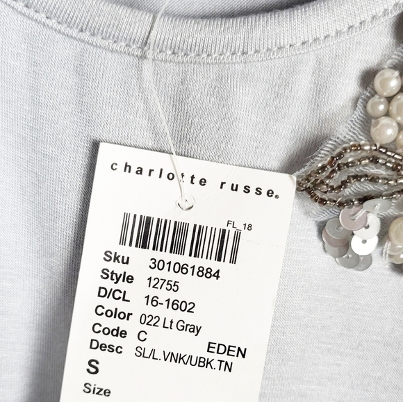 Charlotte Russe Y2K tank top with floral sequin - Picture 6 of 6